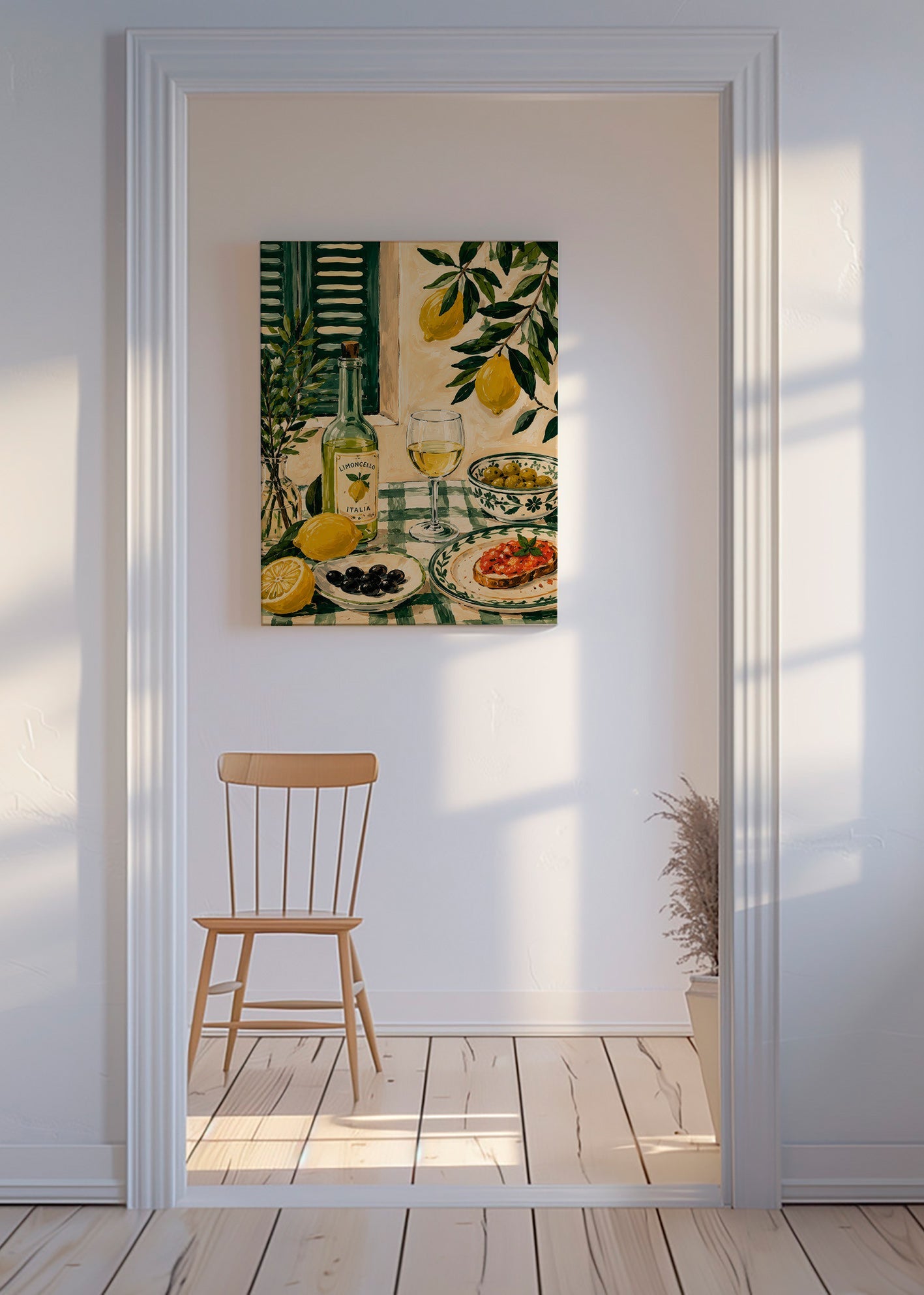 Küchenkunst: Stillleben mit Zitrone und Limoncello