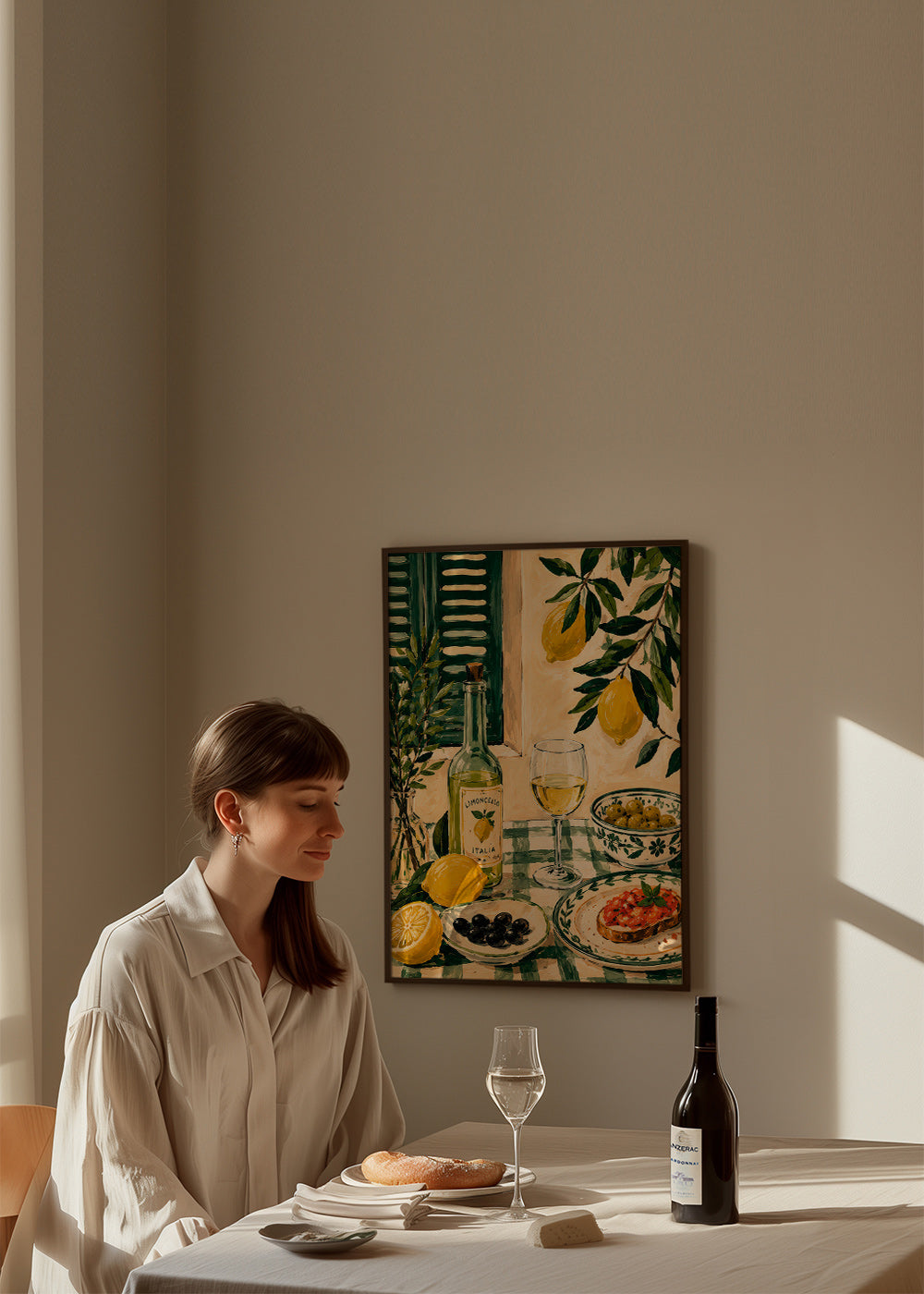 Küchenkunst: Stillleben mit Zitrone und Limoncello