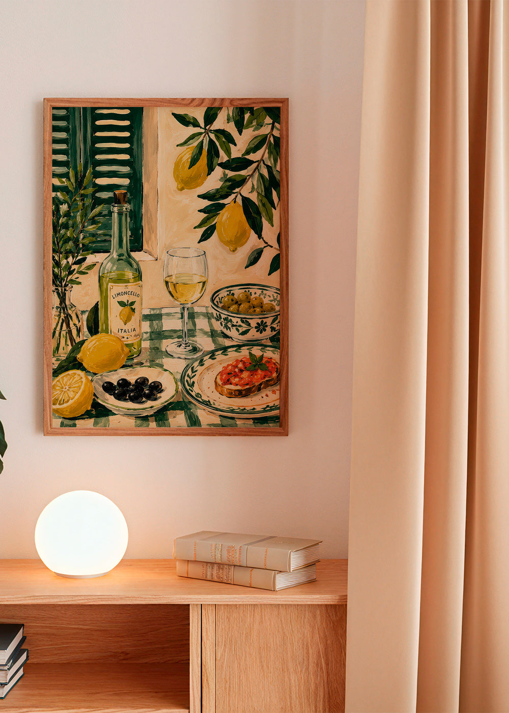 Küchenkunst: Stillleben mit Zitrone und Limoncello