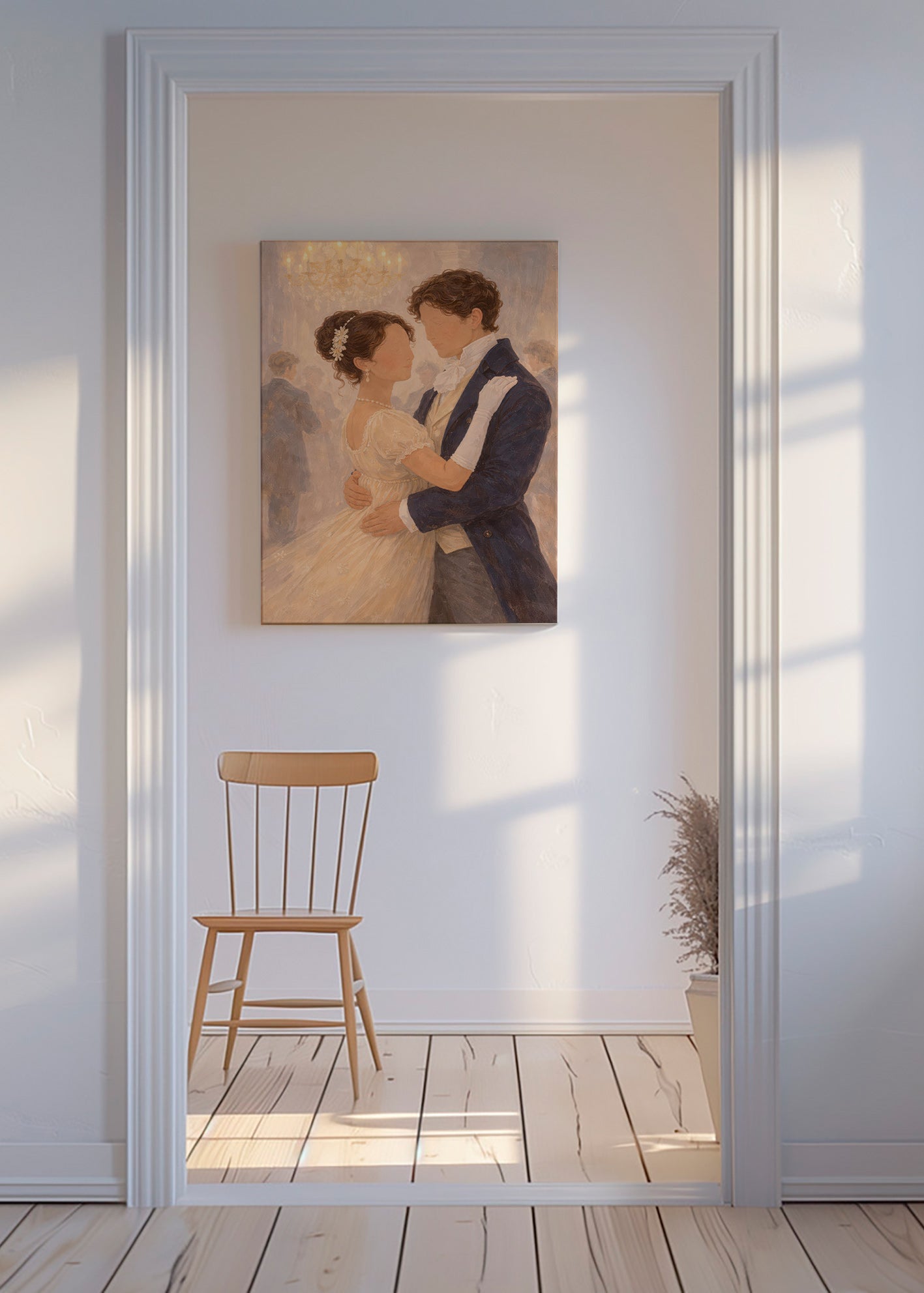 Illustration: romantischer Tanz im historischen Saal