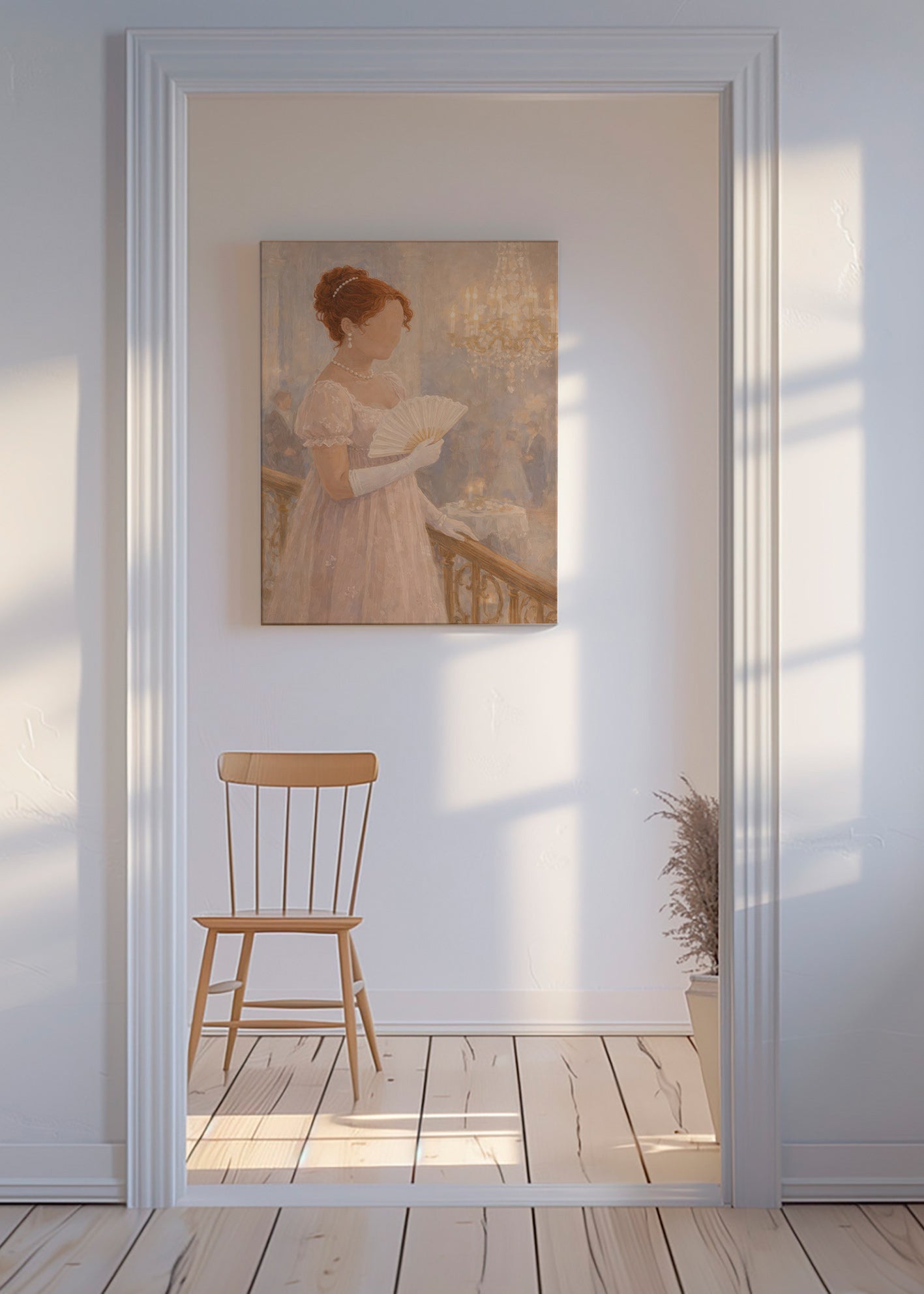 Illustration dame en salon de bal