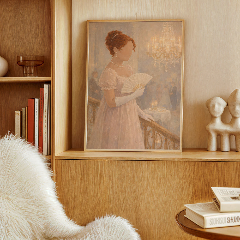 Illustration dame en salon de bal